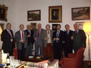 Miembros de la Asociación Bidasoa, en la última reunión que celebramos en el palacio de Laurgain